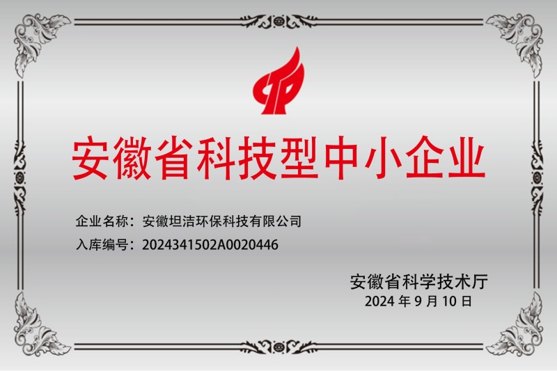 自贡安徽科技型中小企业证书